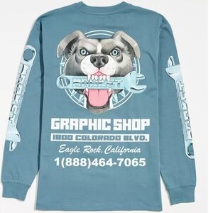 Market UO Exclusive Junkyard Dog Long Sleeve Tee, Color: Slate, Size M